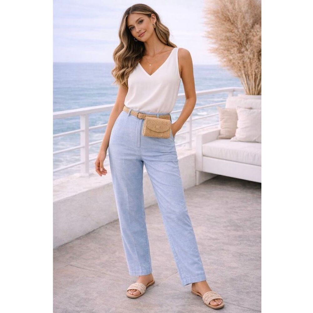 ✨Talbots Women's Relaxed Chino Baby Blue Sz 10Petite Pants✨